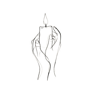 Holding Lit Candle V2 Vinyl Car Decal Sticker – Waterproof & UV-Resistant 3.4133333333333336"