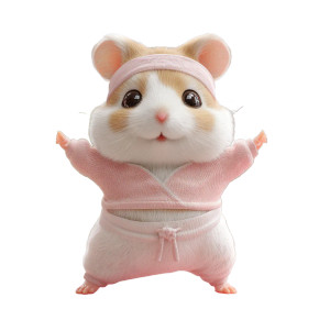 Yoga Hamster Vinyl Car Decal Sticker – Waterproof & UV-Resistant 3.4133333333333336"