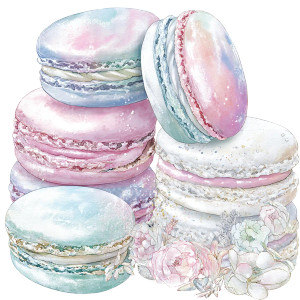 Pastel Macarons Vinyl Car Decal Sticker – Waterproof & UV-Resistant 3.4133333333333336"