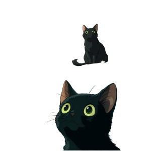 Ghibli Halloween Cat Vinyl Car Decal Sticker – Waterproof & UV-Resistant 6.826666666666667"