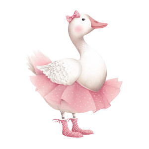 Ballerina Goose Vinyl Car Decal Sticker – Waterproof & UV-Resistant 6.826666666666667"