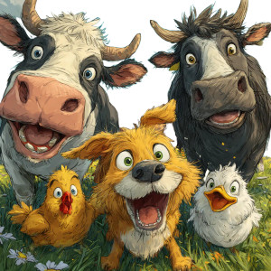 Happy Farm Animals Vinyl Car Decal Sticker – Waterproof & UV-Resistant 3.4133333333333336" Happy Farm Animals Vinyl Car Decal Sticker – Waterproof & UV-Resistant 3.4133333333333336"