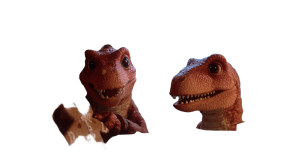 Mischievous Holiday Dinosaurs Vinyl Car Decal Sticker – Waterproof & UV-Resistant 2.72"