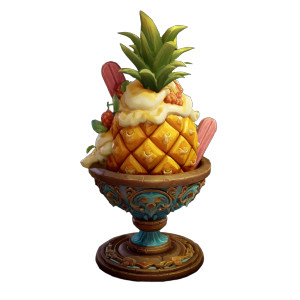 Pineapple Ice Cream Vinyl Car Decal Sticker – Waterproof & UV-Resistant 3.4133333333333336"