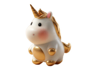 Golden Cartoon Unicorn Vinyl Car Decal Sticker – Waterproof & UV-Resistant 6.1866666666666665"