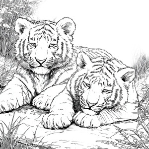 Baby Tigers Drawing Vinyl Car Decal Sticker – Waterproof & UV-Resistant 3.4133333333333336" Baby Tigers Drawing Vinyl Car Decal Sticker – Waterproof & UV-Resistant 3.4133333333333336"