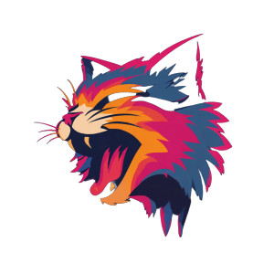 Playful Cat Logo V3 Vinyl Car Decal Sticker – Waterproof & UV-Resistant 3.4133333333333336"