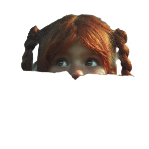 Pippi Peeking Over Wall Vinyl Car Decal Sticker – Waterproof & UV-Resistant 3.4133333333333336"