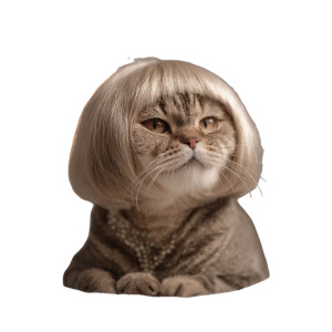 Stylish Cat Wig Vinyl Car Decal Sticker – Waterproof & UV-Resistant 3.4133333333333336"