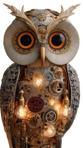 Owl Clockwork Figure Vinyl Car Decal Sticker – Waterproof & UV-Resistant 4.8533333333333335"