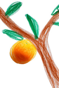 Orange Tree Branch V2 Vinyl Car Decal Sticker – Waterproof & UV-Resistant 8.96"