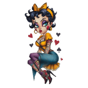 Betty Boop Chola Vinyl Car Decal Sticker – Waterproof & UV-Resistant 3.4133333333333336"