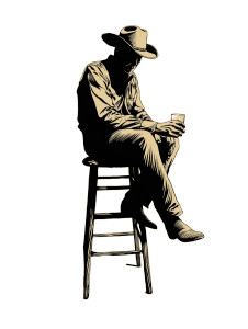 Minimalist Cowboy Silhouette V2 Vinyl Car Decal Sticker – Waterproof & UV-Resistant 4.1066666666666665"