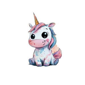 Happy Watercolor Unicorn Vinyl Car Decal Sticker – Waterproof & UV-Resistant 6.826666666666667"