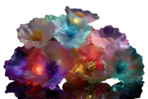 Glass Flowers Vinyl Car Decal Sticker – Waterproof & UV-Resistant 2.986666666666667"