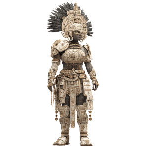 Armored Aztec Warrior Vinyl Car Decal Sticker – Waterproof & UV-Resistant 6.826666666666667"