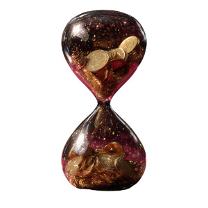 Golden Time Hourglass Vinyl Car Decal Sticker – Waterproof & UV-Resistant 3.4133333333333336"