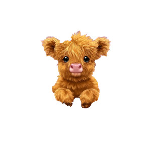 Cute Highland Calf V2 Vinyl Car Decal Sticker – Waterproof & UV-Resistant 3.4133333333333336"