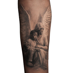 Angel Comforting Child Vinyl Car Decal Sticker – Waterproof & UV-Resistant 3.4133333333333336" Angel Comforting Child Vinyl Car Decal Sticker – Waterproof & UV-Resistant 3.4133333333333336"