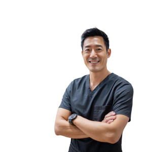 Asian Dentist Smiling Vinyl Car Decal Sticker – Waterproof & UV-Resistant 6.826666666666667"