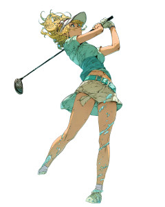 Anime Golfer Girl Vinyl Car Decal Sticker – Waterproof & UV-Resistant 4.0"