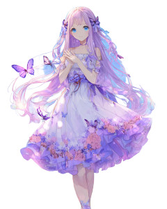 Ethereal Anime Maiden V2 Vinyl Car Decal Sticker – Waterproof & UV-Resistant 4.0"