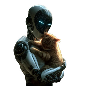 Robot And Cat Vinyl Car Decal Sticker – Waterproof & UV-Resistant 6.826666666666667"