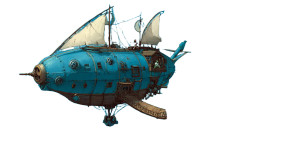 Steampunk Airship V5 Vinyl Car Decal Sticker – Waterproof & UV-Resistant 5.4