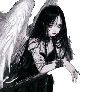 Melancholic Manga Lady Vinyl Car Decal Sticker – Waterproof & UV-Resistant 3.4133333333333336"