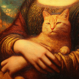 Mona Lisa With Cat V2 Vinyl Car Decal Sticker – Waterproof & UV-Resistant 3.4133333333333336" Mona Lisa With Cat V2 Vinyl Car Decal Sticker – Waterproof & UV-Resistant 3.4133333333333336"