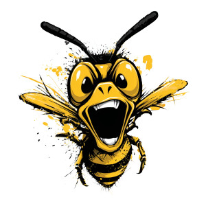 Screaming Hornet Mascot Vinyl Car Decal Sticker – Waterproof & UV-Resistant 6.826666666666667"