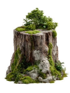 Mossy Forest Stump Vinyl Car Decal Sticker – Waterproof & UV-Resistant 4.1066666666666665"
