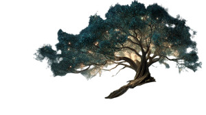 Majestic Glowing Tree V6 Vinyl Car Decal Sticker – Waterproof & UV-Resistant 2.72"