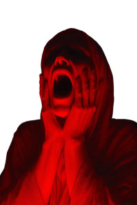 Screaming Red Figure Vinyl Car Decal Sticker – Waterproof & UV-Resistant 4.4