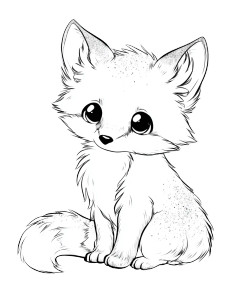 Baby Fox Coloring Vinyl Car Decal Sticker – Waterproof & UV-Resistant 4.16"
