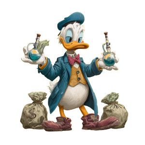 Dabbing Donald Duck Vinyl Car Decal Sticker – Waterproof & UV-Resistant 3.4133333333333336"