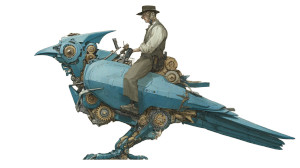 Steampunk Robotic Bird Vinyl Car Decal Sticker – Waterproof & UV-Resistant 2.72" Steampunk Robotic Bird Vinyl Car Decal Sticker – Waterproof & UV-Resistant 2.72"