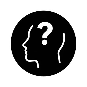 Questioning Man Icon Vinyl Car Decal Sticker – Waterproof & UV-Resistant 3.4133333333333336"