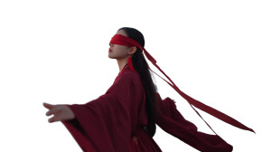 Crimson Hanfu Serenity Vinyl Car Decal Sticker – Waterproof & UV-Resistant 5.4