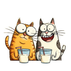 Happy Cartoon Cats V3 Vinyl Car Decal Sticker – Waterproof & UV-Resistant 3.4133333333333336"