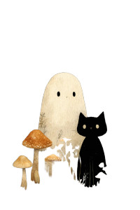 Ghost And Cat Vinyl Car Decal Sticker – Waterproof & UV-Resistant 4.4