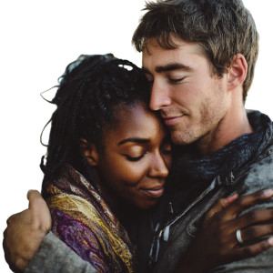 Interracial Hug Vinyl Car Decal Sticker – Waterproof & UV-Resistant 3.4133333333333336"