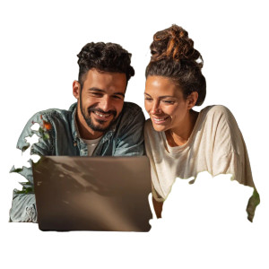 Happy Couple Computing Vinyl Car Decal Sticker – Waterproof & UV-Resistant 3.4133333333333336"