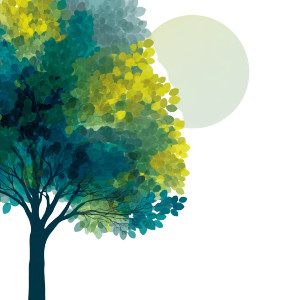 Green Abstract Tree Vinyl Car Decal Sticker – Waterproof & UV-Resistant 3.4133333333333336"