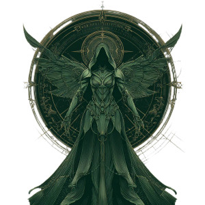 Scifi Angel Tarot Vinyl Car Decal Sticker – Waterproof & UV-Resistant 3.4133333333333336"