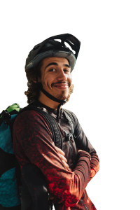 Smiling Cyclist V5 Vinyl Car Decal Sticker – Waterproof & UV-Resistant 4.4