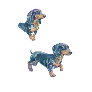 Whimsical Dachshund Dream Vinyl Car Decal Sticker – Waterproof & UV-Resistant 3.4133333333333336"