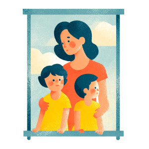 Mother And Kids V3 Vinyl Car Decal Sticker – Waterproof & UV-Resistant 3.4133333333333336"