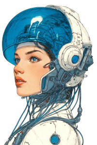 Futuristic Female Robot V17 Vinyl Car Decal Sticker – Waterproof & UV-Resistant 4.4