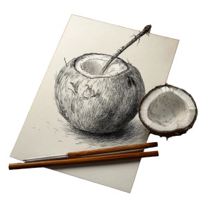 Coconut Vinyl Car Decal Sticker – Waterproof & UV-Resistant 3.4133333333333336"